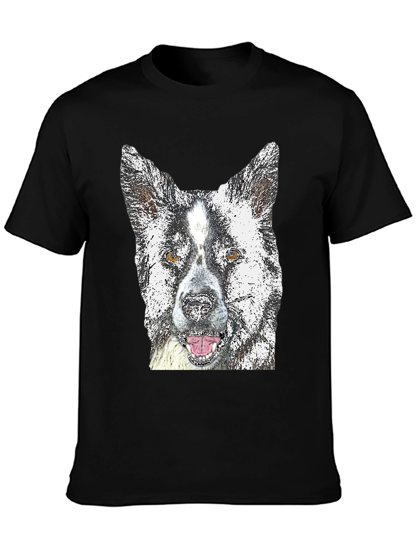 Dog Graphic Tee - Akita Print Black T-Shirt