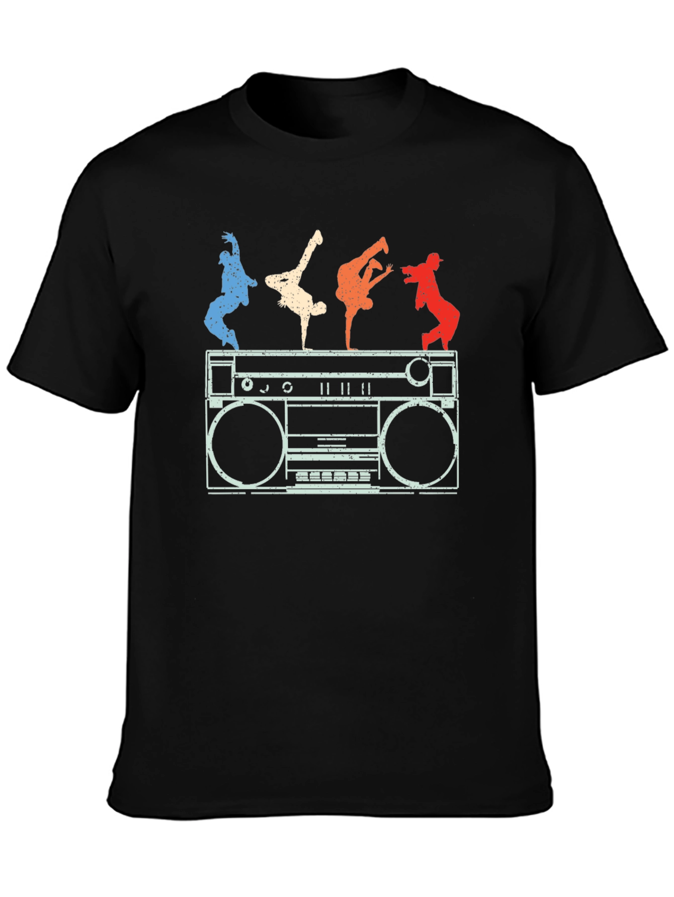 Retro Boombox & B-Boys Graphic T-Shirt