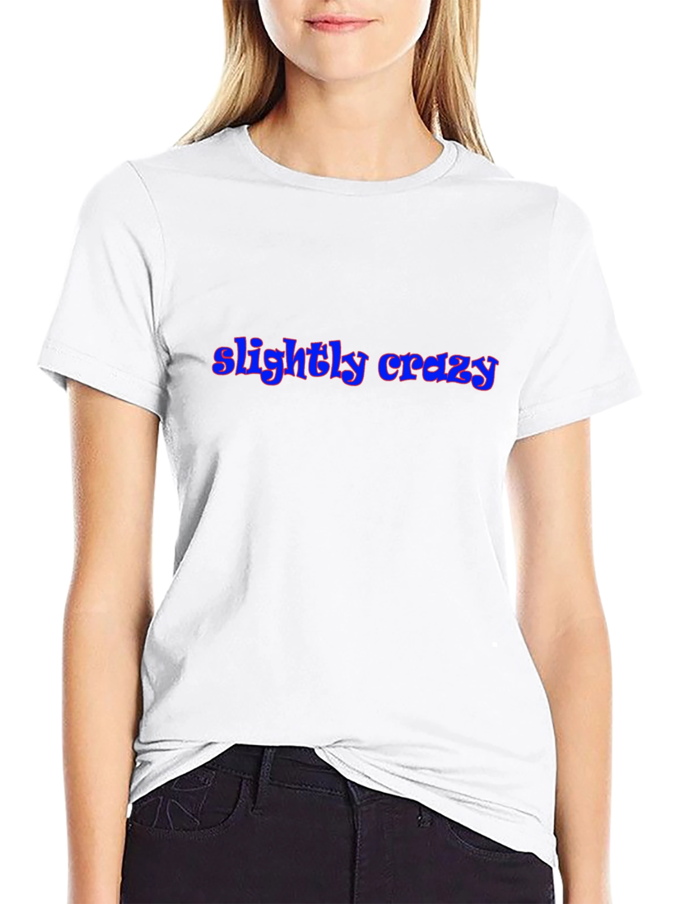 Slightly Crazy Graphic Tee - Trendy Black T-Shirt