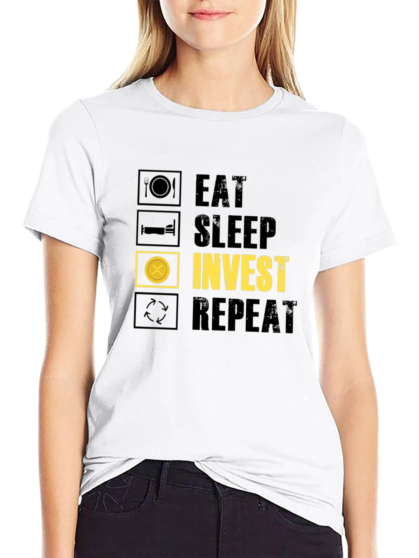 Eat Sleep Invest Repeat Graphic Tee