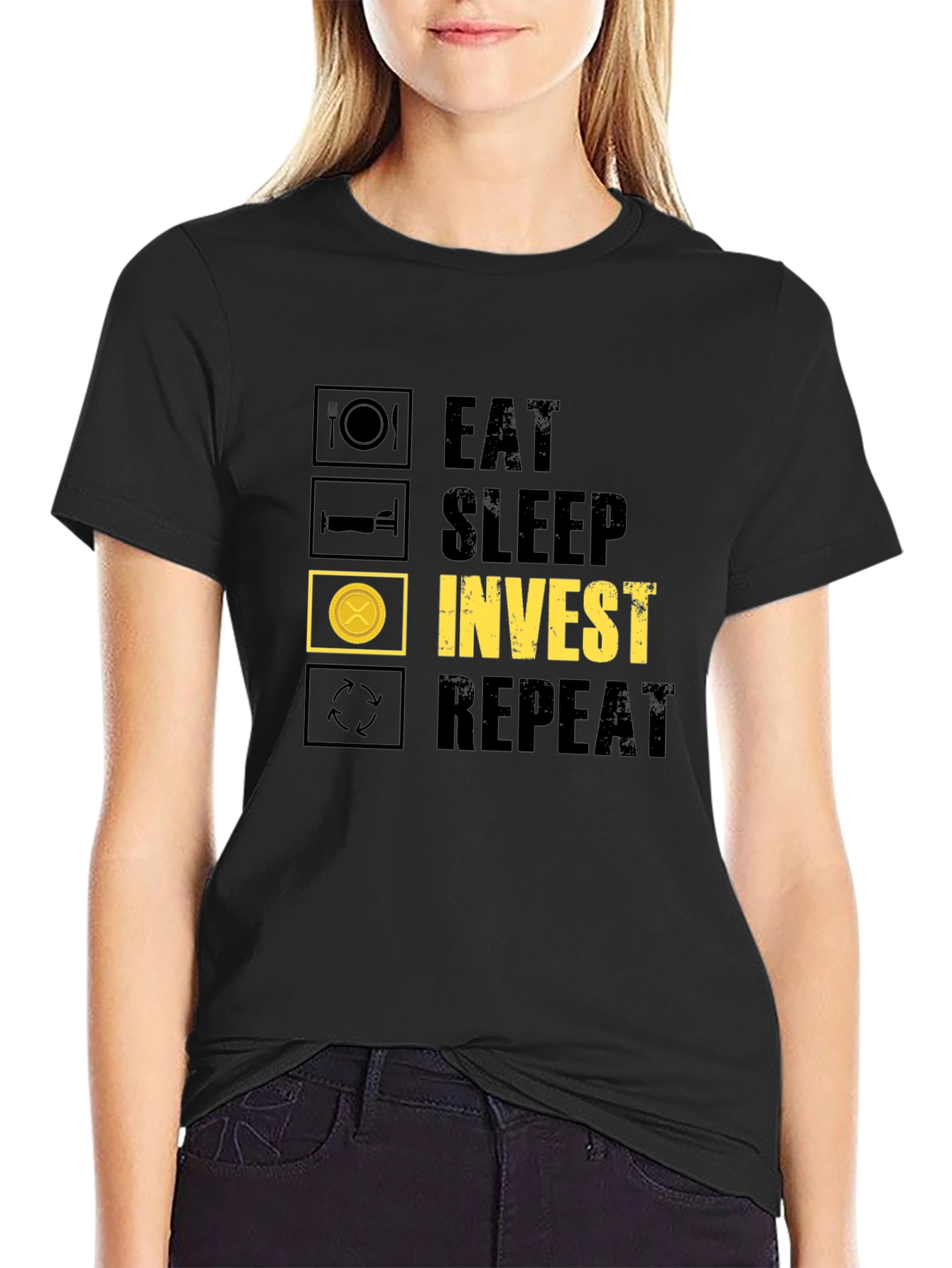 Eat Sleep Invest Repeat Graphic Tee