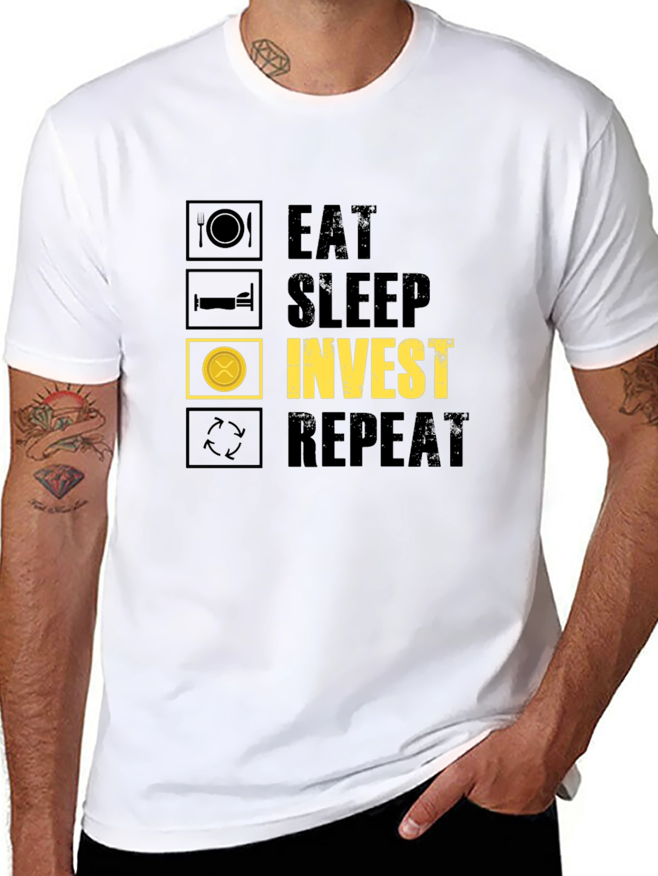 Eat Sleep Invest Repeat Graphic Tee