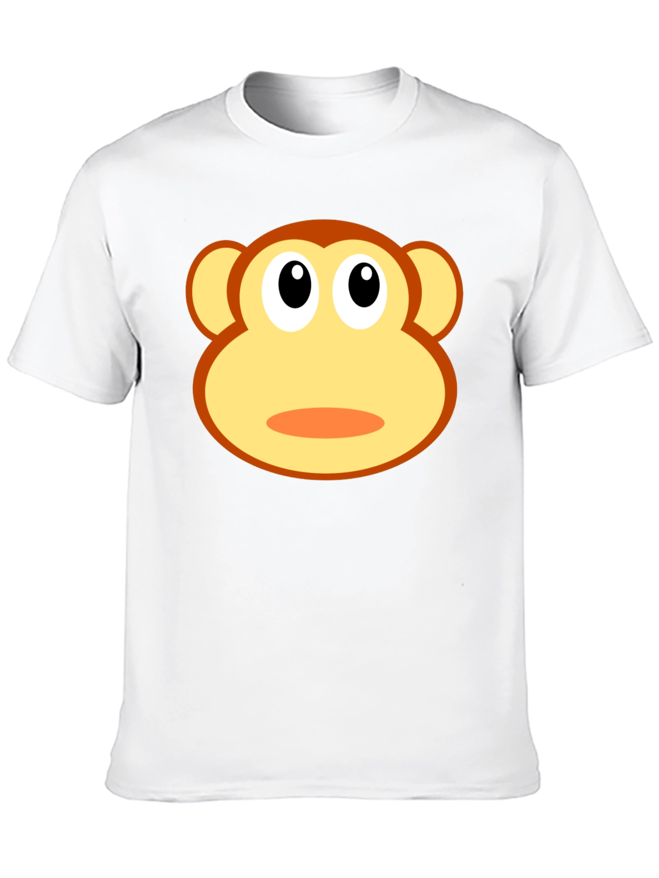 Funny Monkey Face Graphic T-Shirt - Black