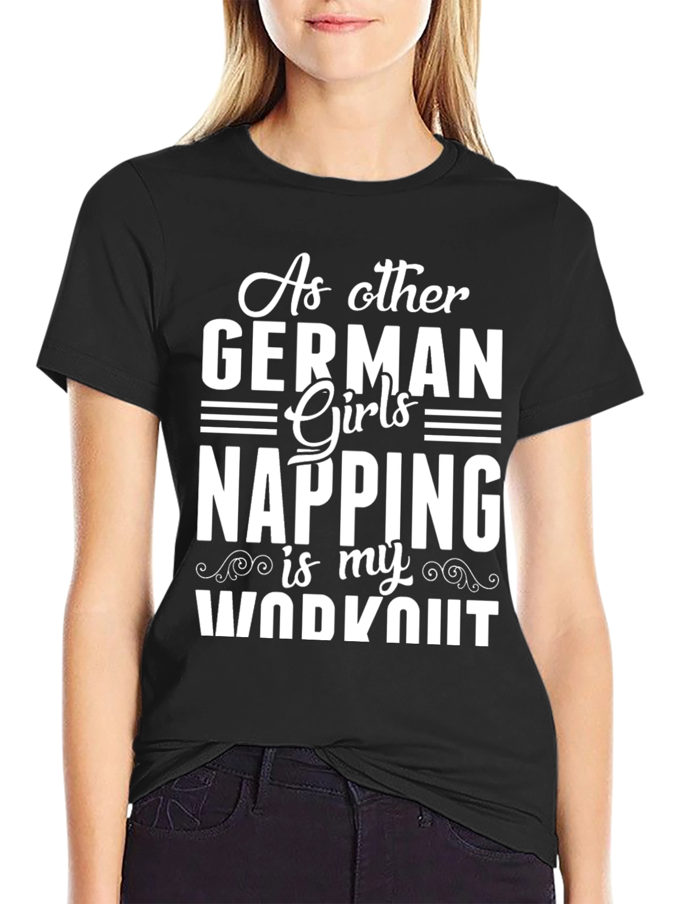 Funny German Girl Napping Workout T-Shirt