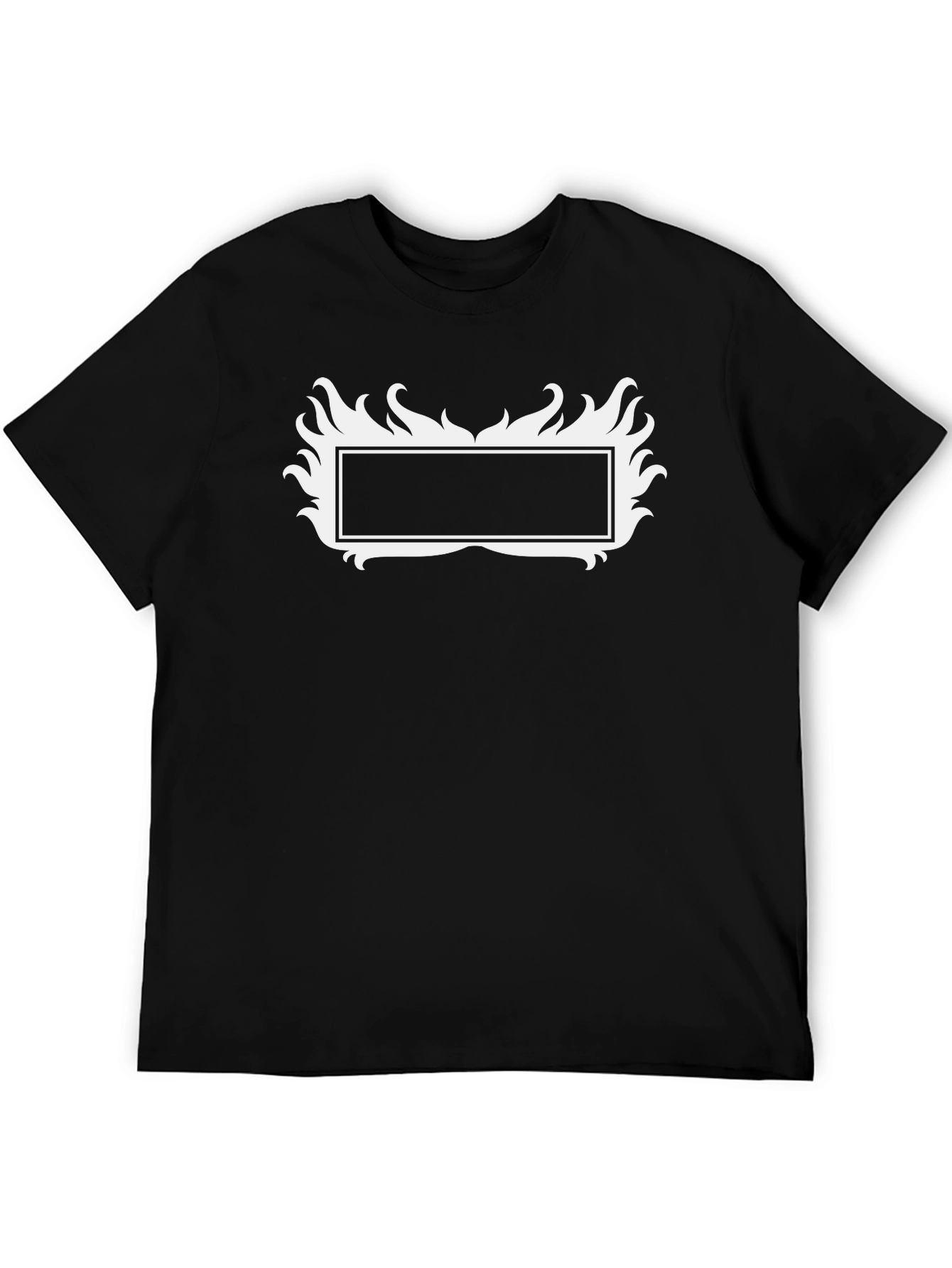 Black T-Shirt with Flames Graphic