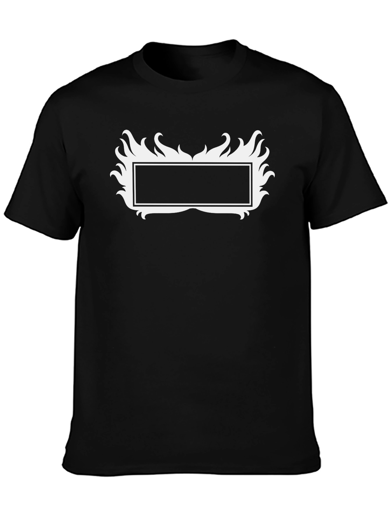 Black T-Shirt with Flames Graphic