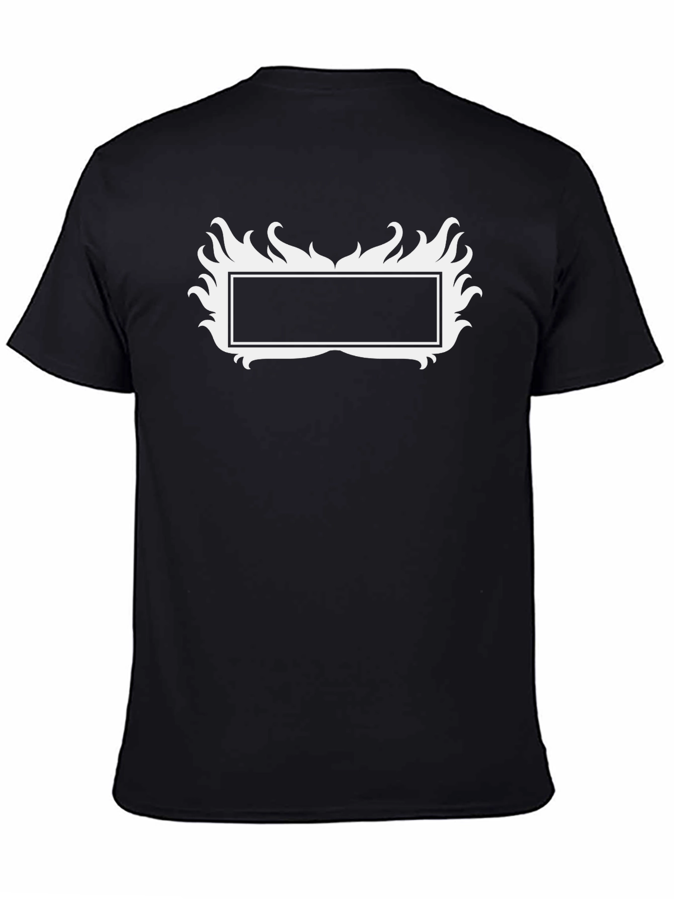 Black T-Shirt with Flames Graphic