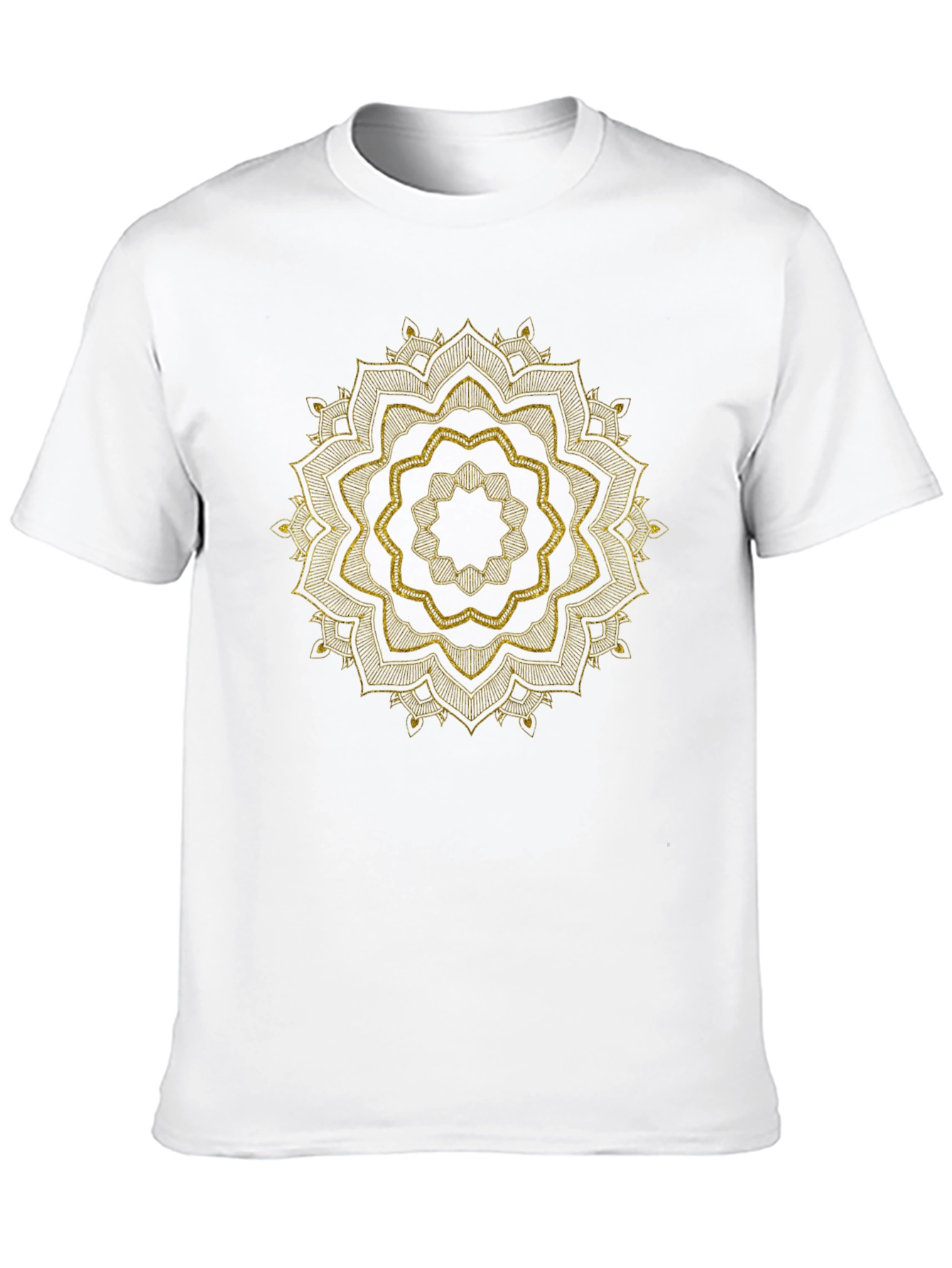 Mens Black Tee with Golden Mandala Design