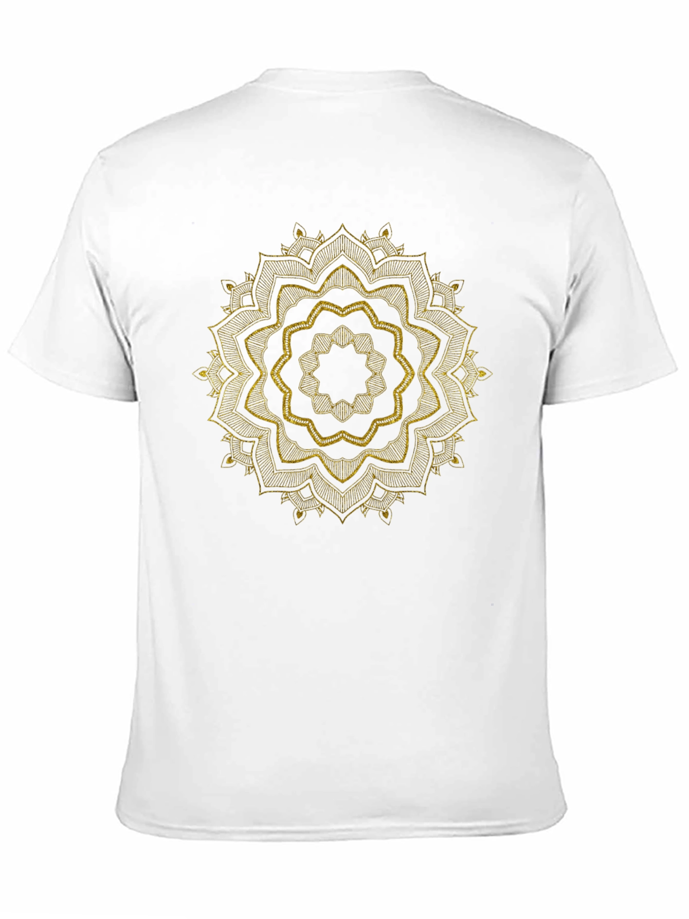 Mens Black Tee with Golden Mandala Design