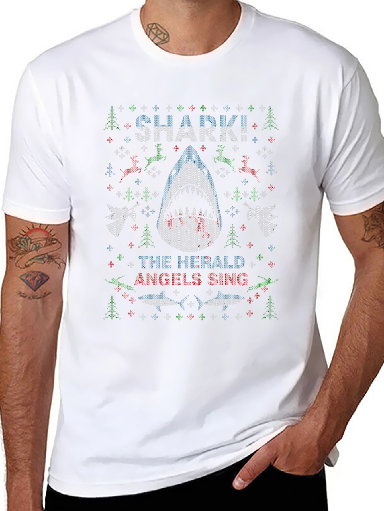 Shark Ugly Christmas Sweater T-Shirt