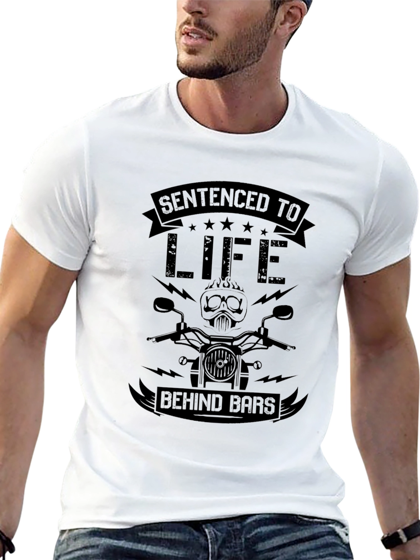 Sentenced To Life Behind Bars Biker T-Shirt