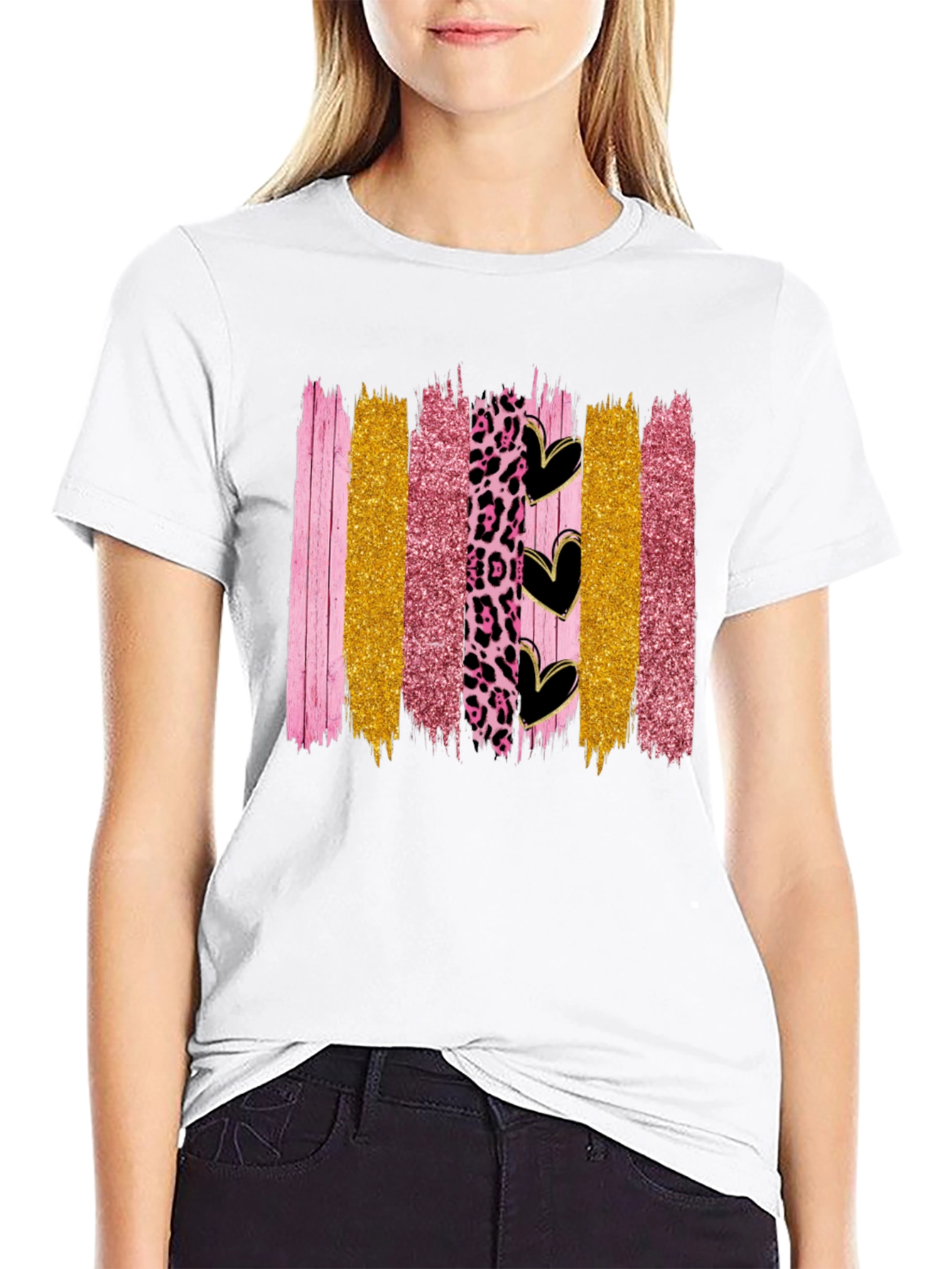 Brush Stroke Hearts Graphic Tee