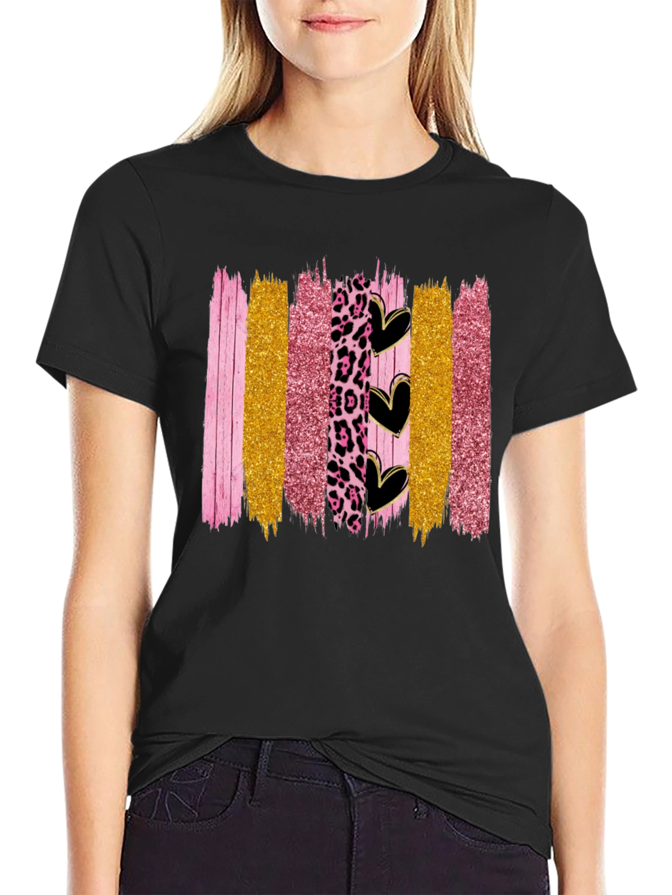 Brush Stroke Hearts Graphic Tee