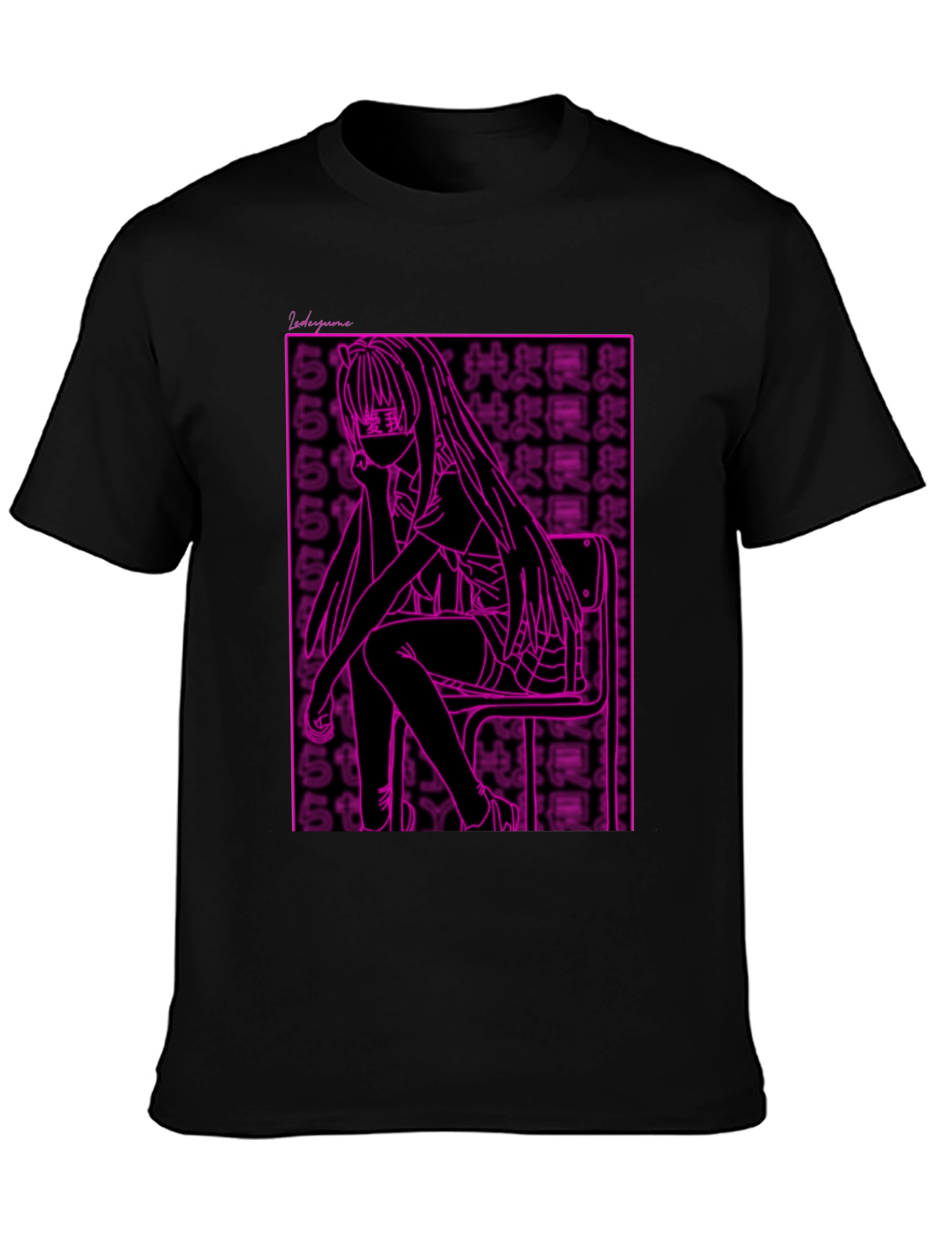 Anime Girl Graphic Tee - Black Unisex T-Shirt