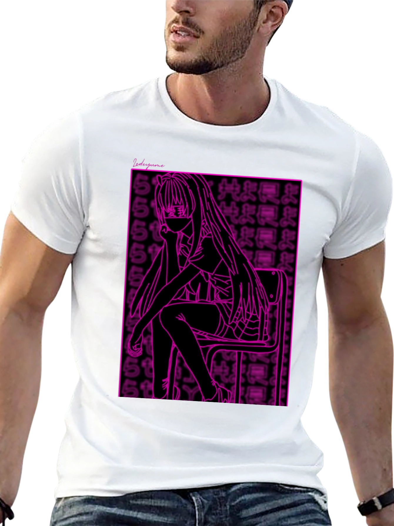 Anime Girl Graphic Tee - Black Unisex T-Shirt