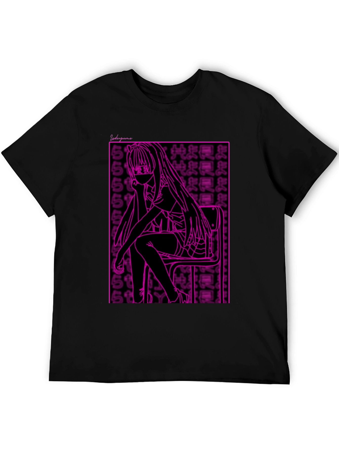 Anime Girl Graphic Tee - Black Unisex T-Shirt