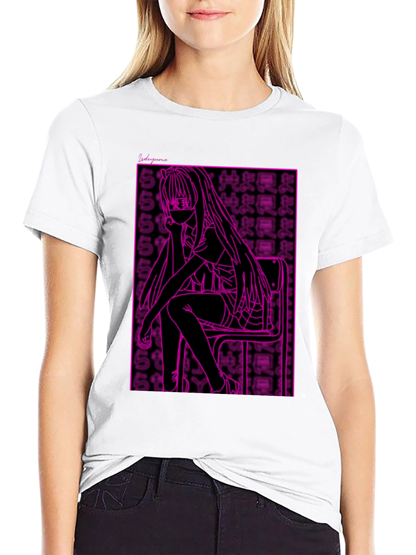 Anime Girl Graphic Tee - Black Unisex T-Shirt