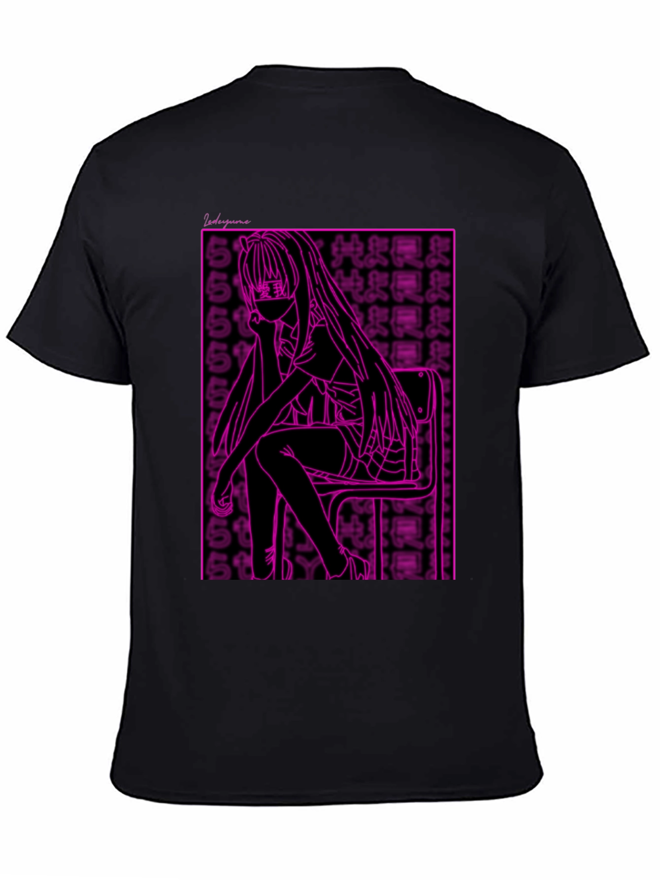 Anime Girl Graphic Tee - Black Unisex T-Shirt