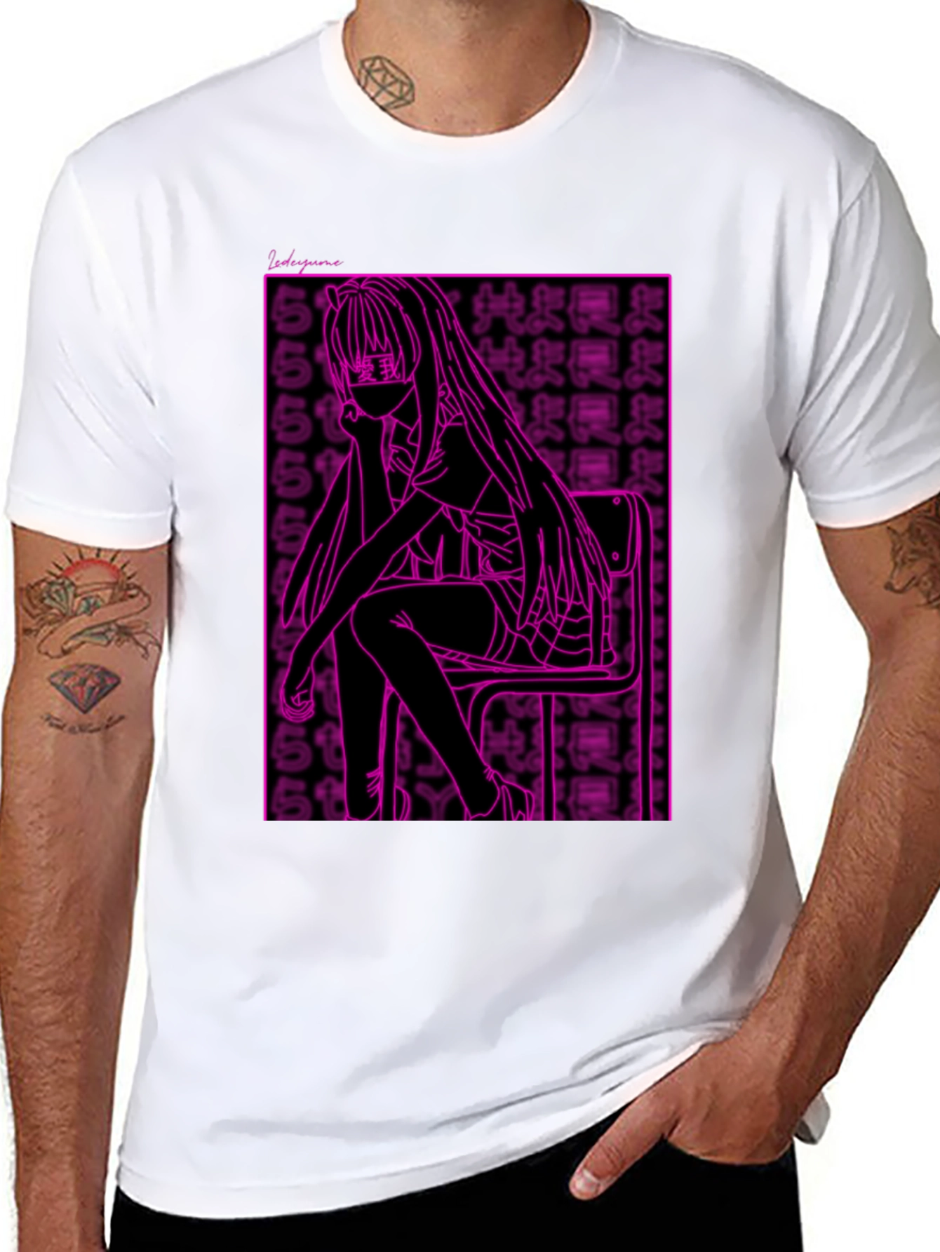 Anime Girl Graphic Tee - Black Unisex T-Shirt