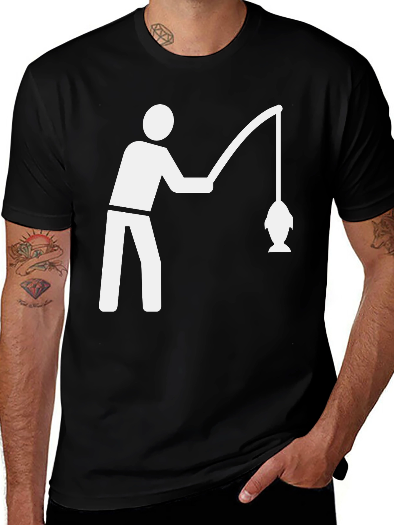 Fishing T-Shirt - Black Graphic Tee