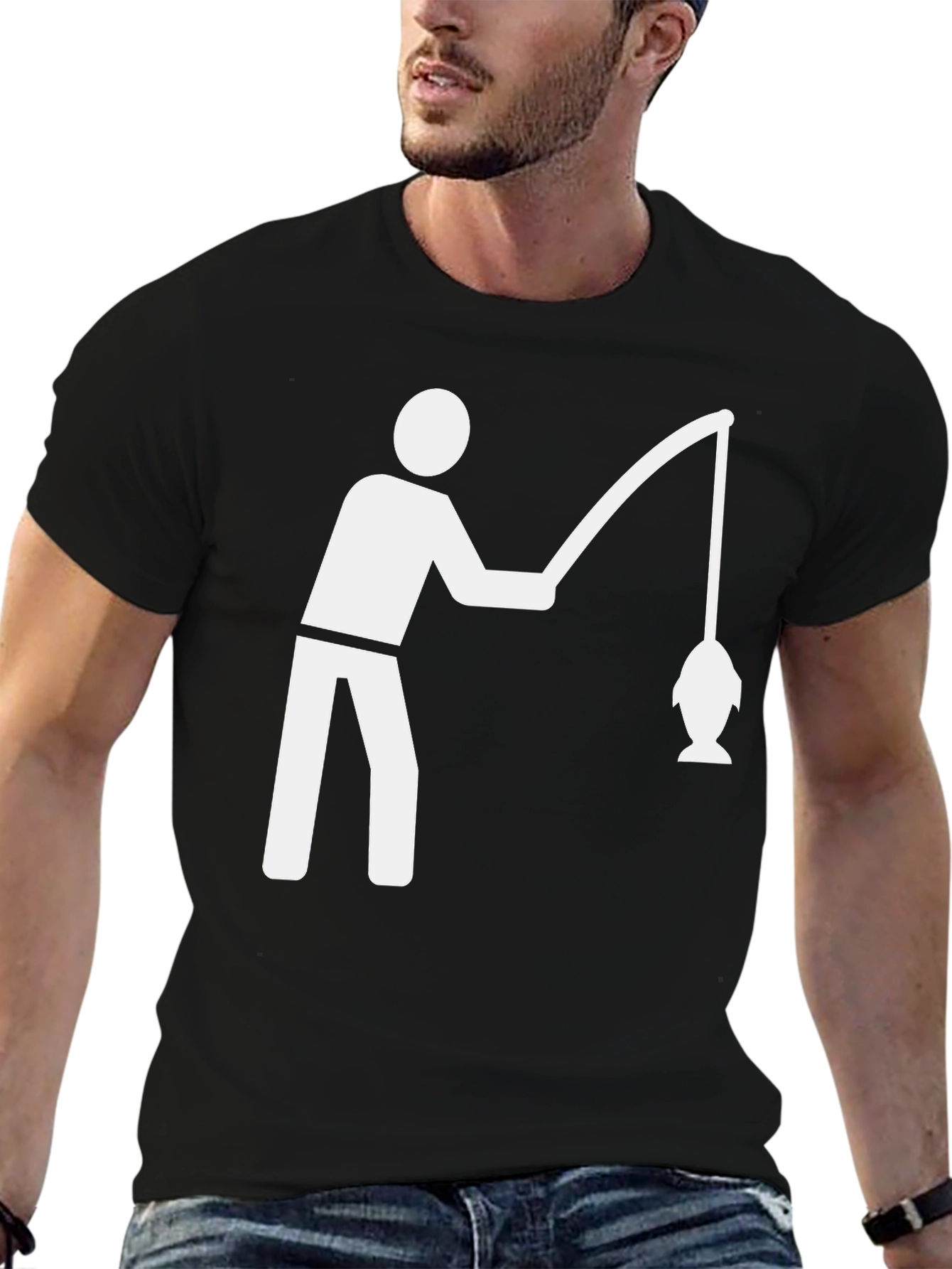 Fishing T-Shirt - Black Graphic Tee
