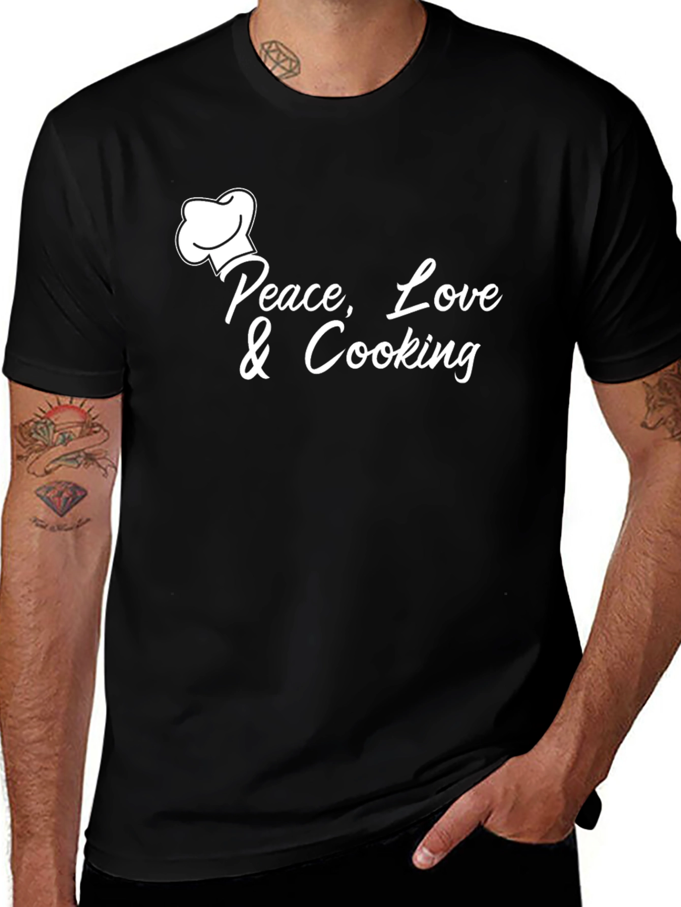 Peace Love & Cooking Graphic T-Shirt