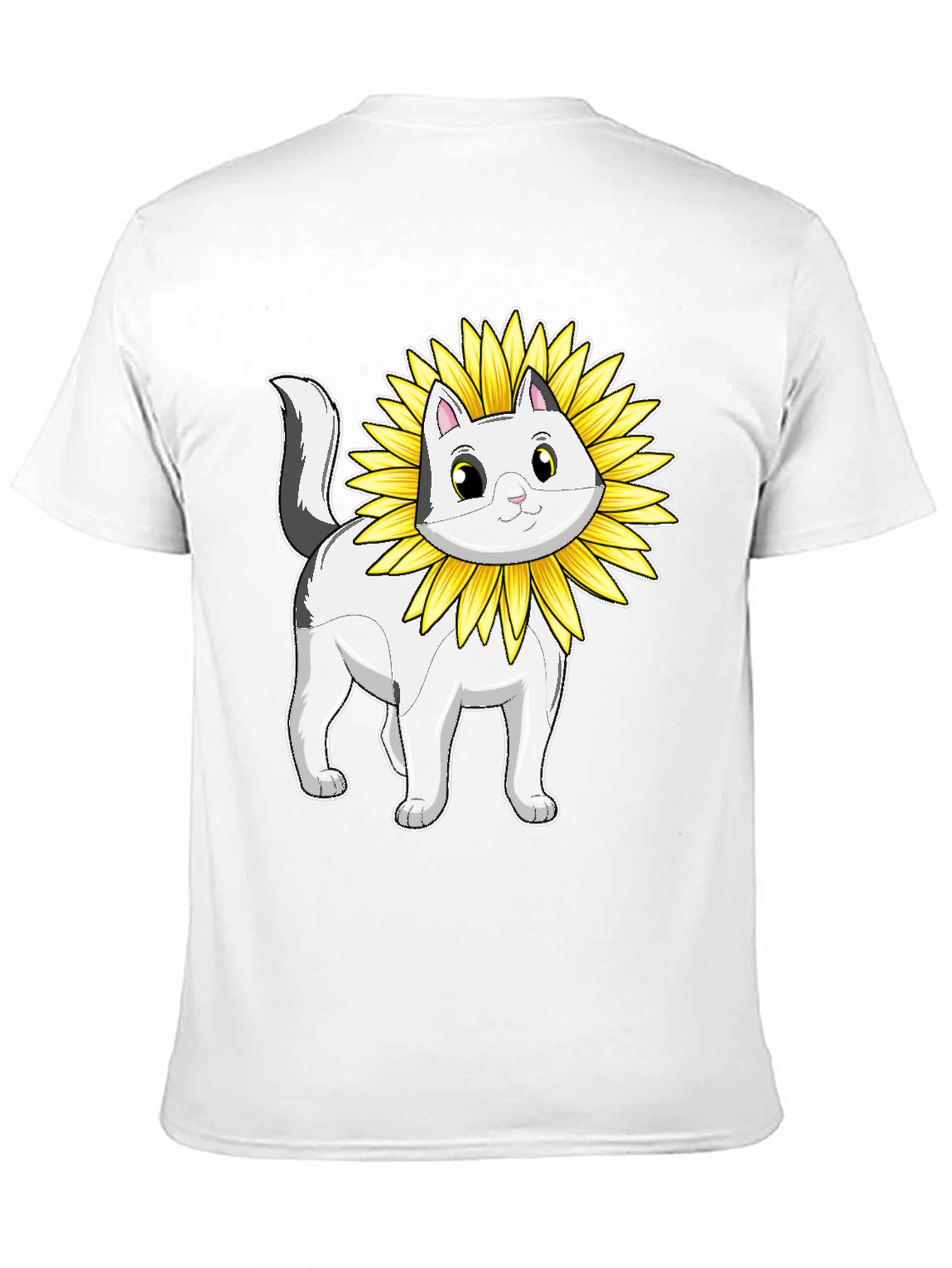 Cat Sunflower T-Shirt - Whimsical Graphic Tee