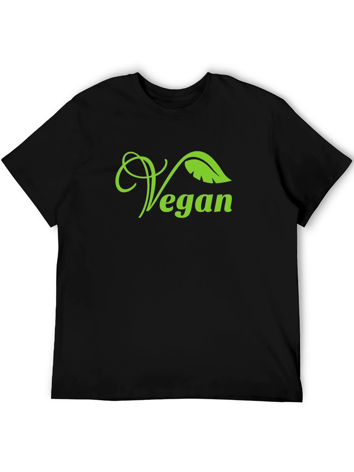 Vegan T-Shirt - Green Leaf Design
