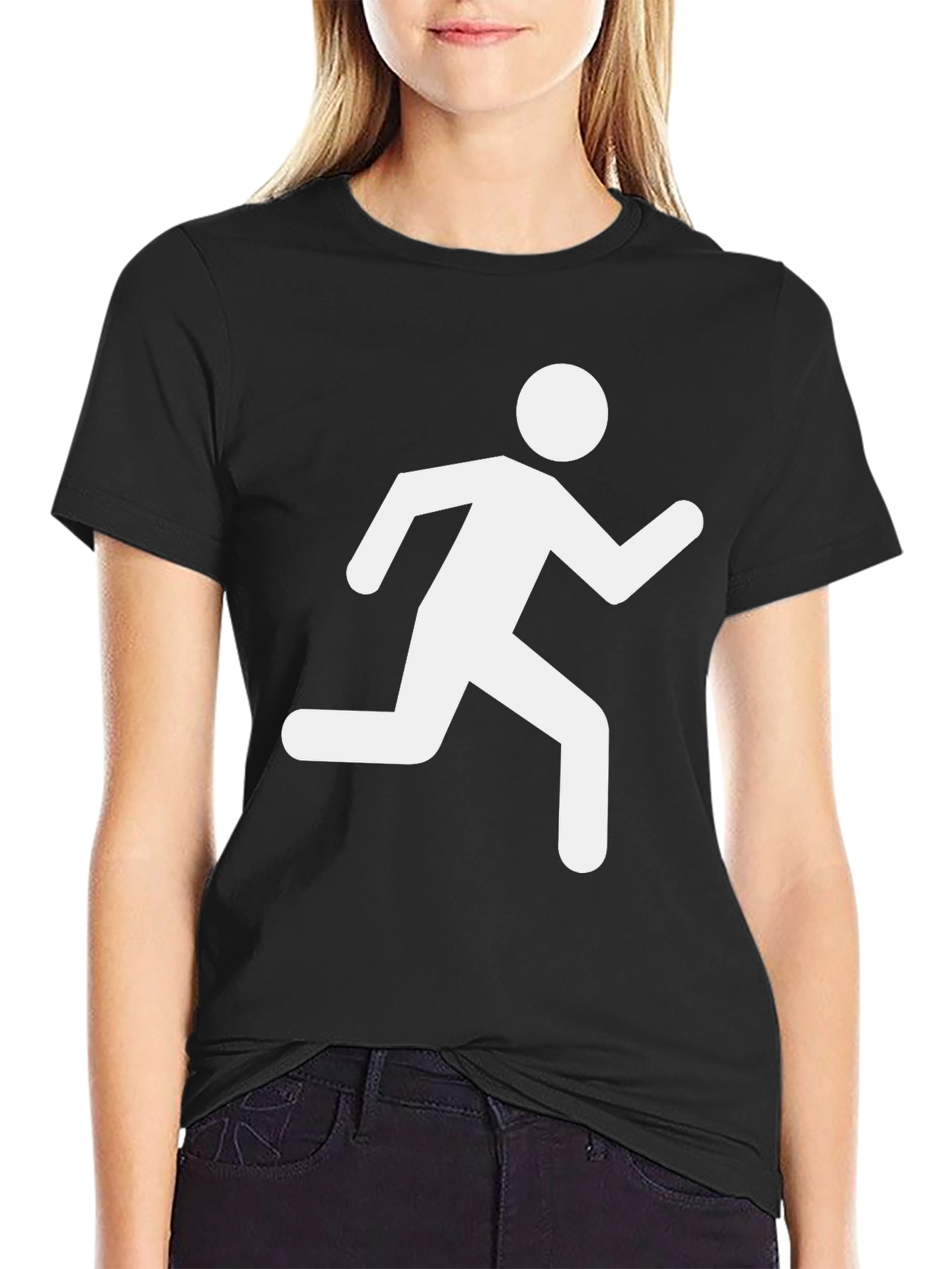 Black Running Man Graphic Tee