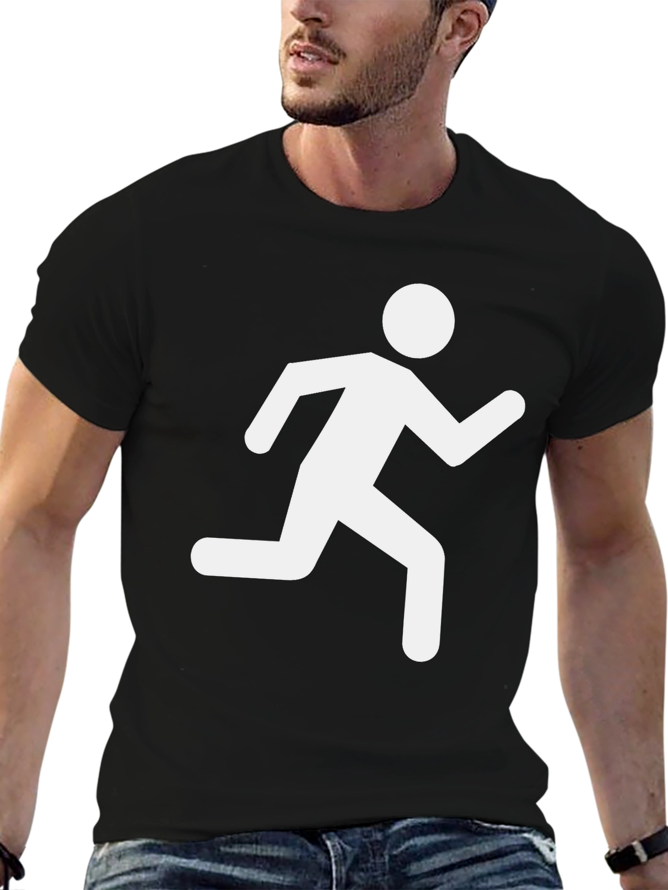 Black Running Man Graphic Tee