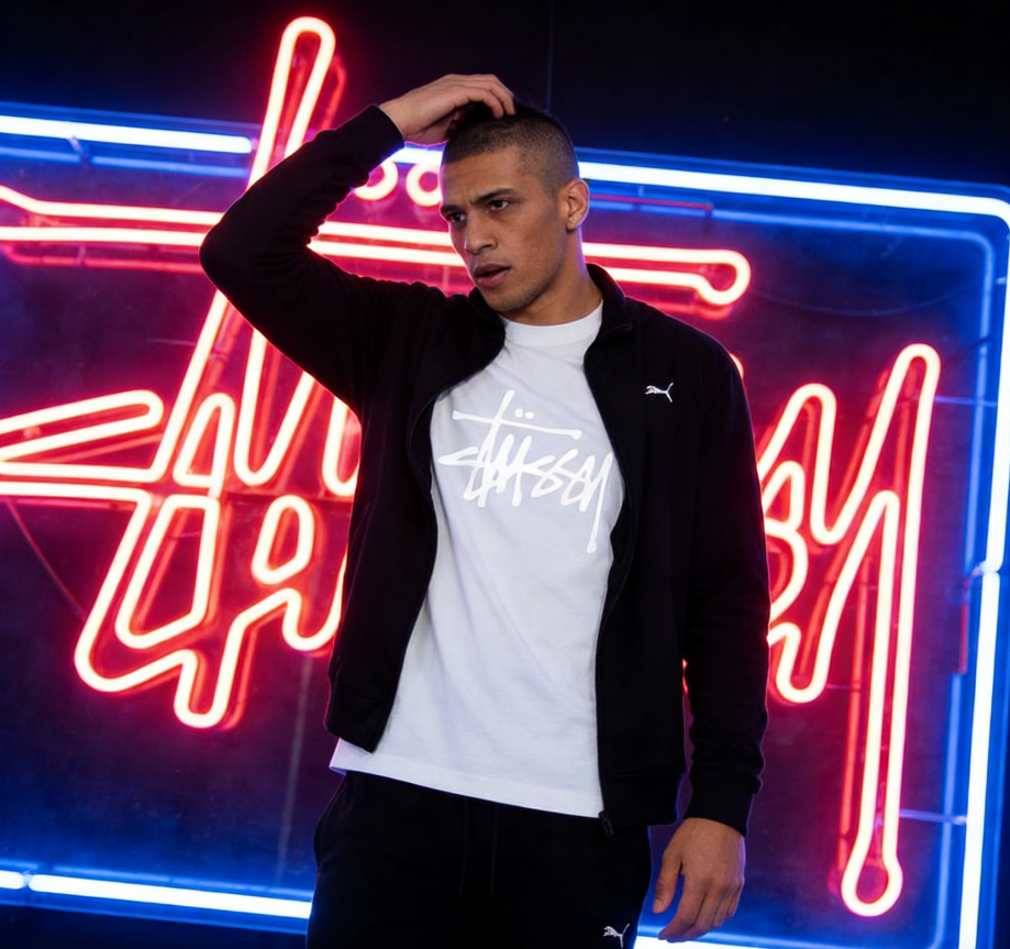 Stussy Basic Logo T-Shirt | 100% Cotton | Black & Tonal White