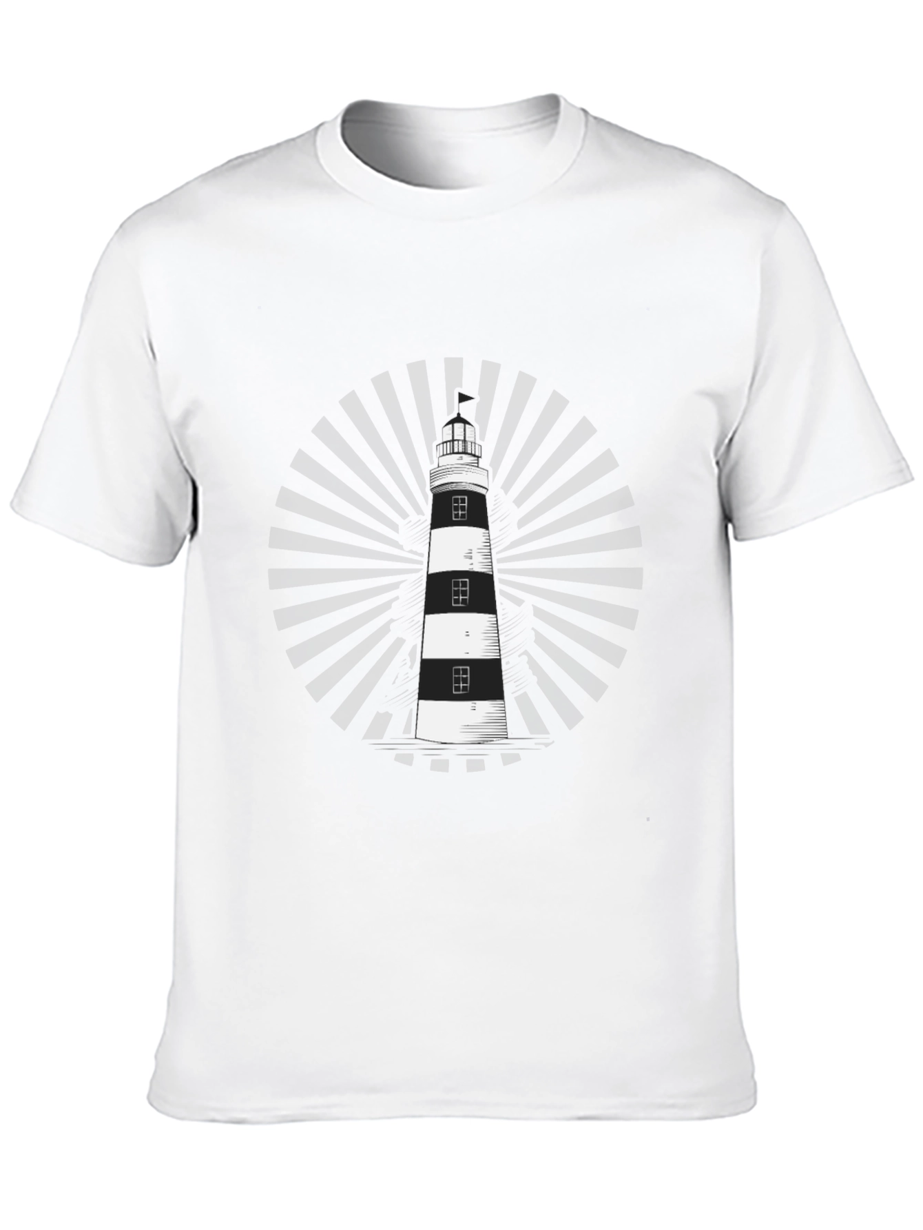 Lighthouse Graphic Tee - Black Cotton Shirt