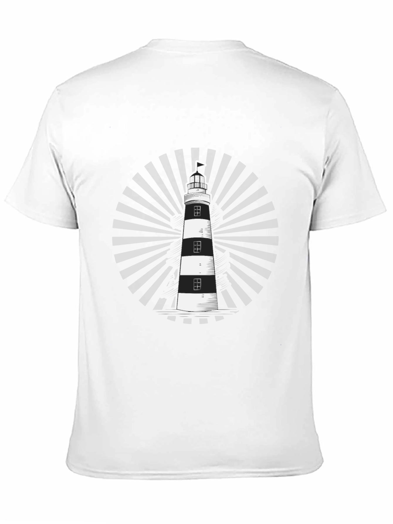 Lighthouse Graphic Tee - Black Cotton Shirt