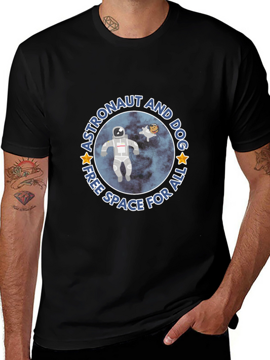 Astronaut and Dog T-Shirt - Free Space For All