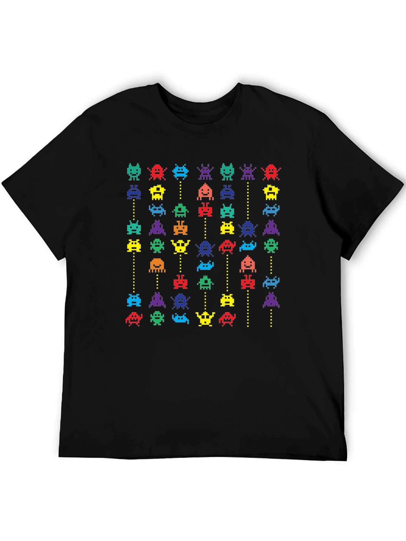 Retro Arcade T-Shirt - Pixelated Invaders Design