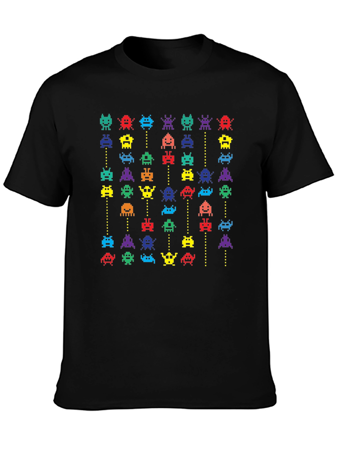 Retro Arcade T-Shirt - Pixelated Invaders Design