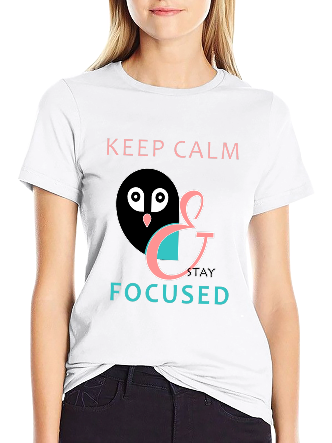 Keep Calm & Stay Focused Mens Black Graphic Tee