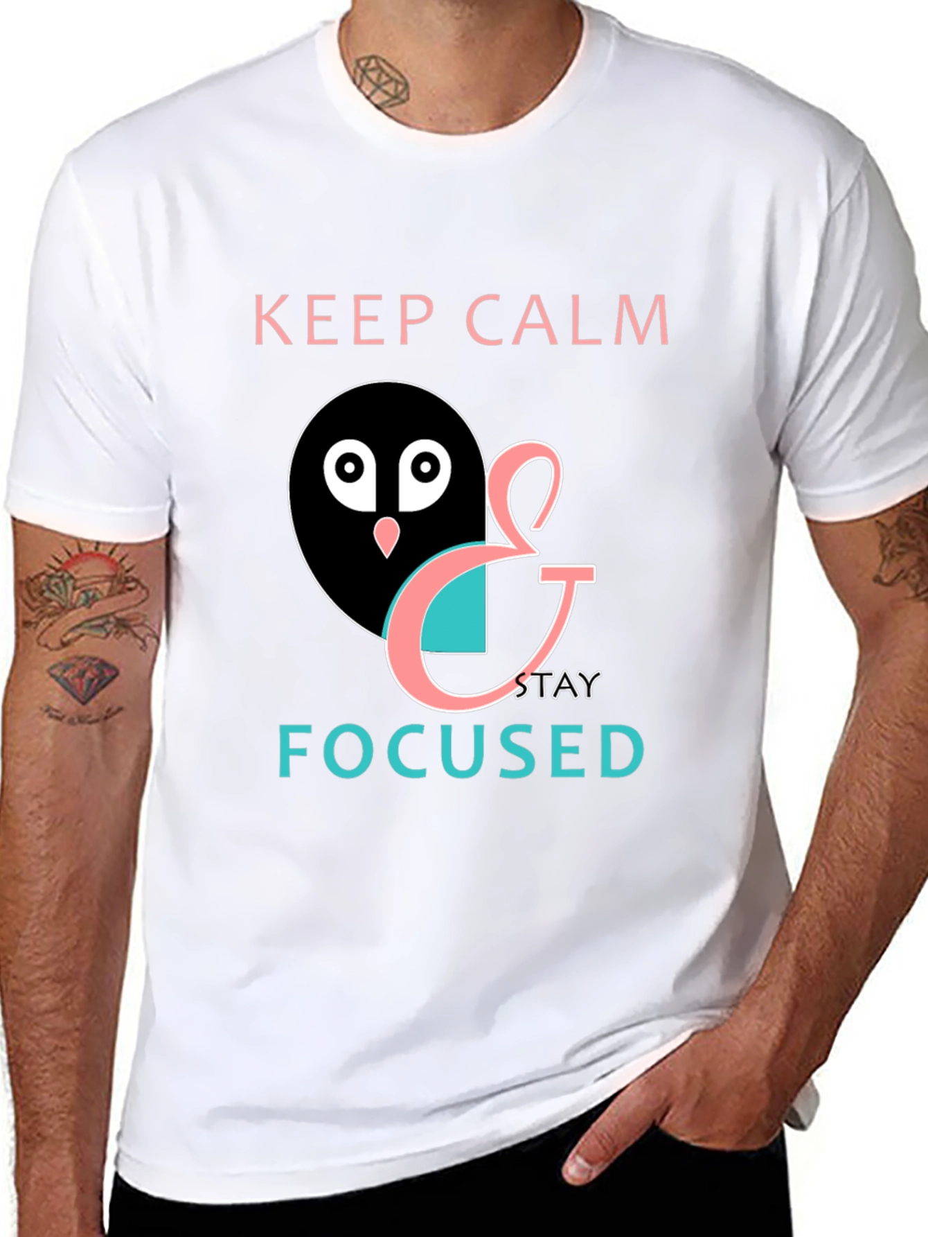 Keep Calm & Stay Focused Mens Black Graphic Tee
