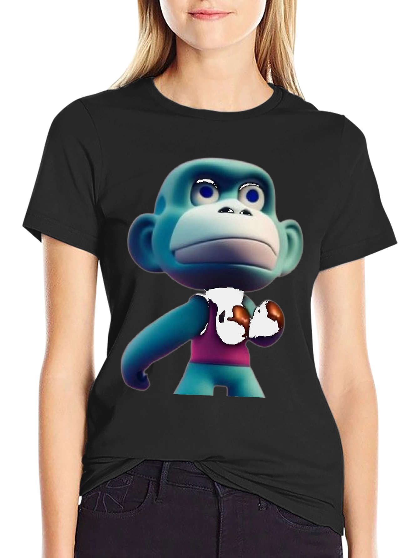 Cartoon Monkey Boxer T-Shirt