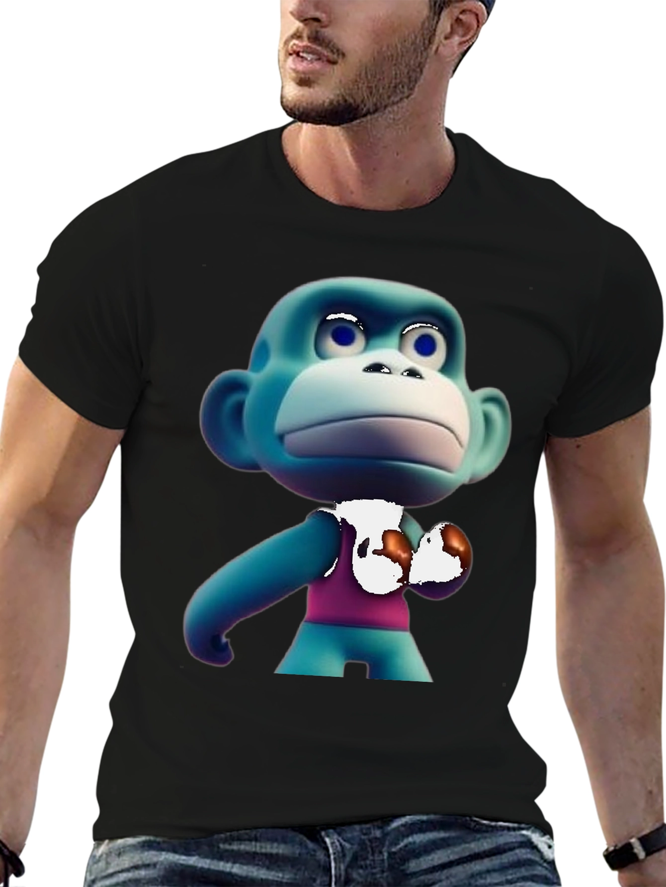 Cartoon Monkey Boxer T-Shirt