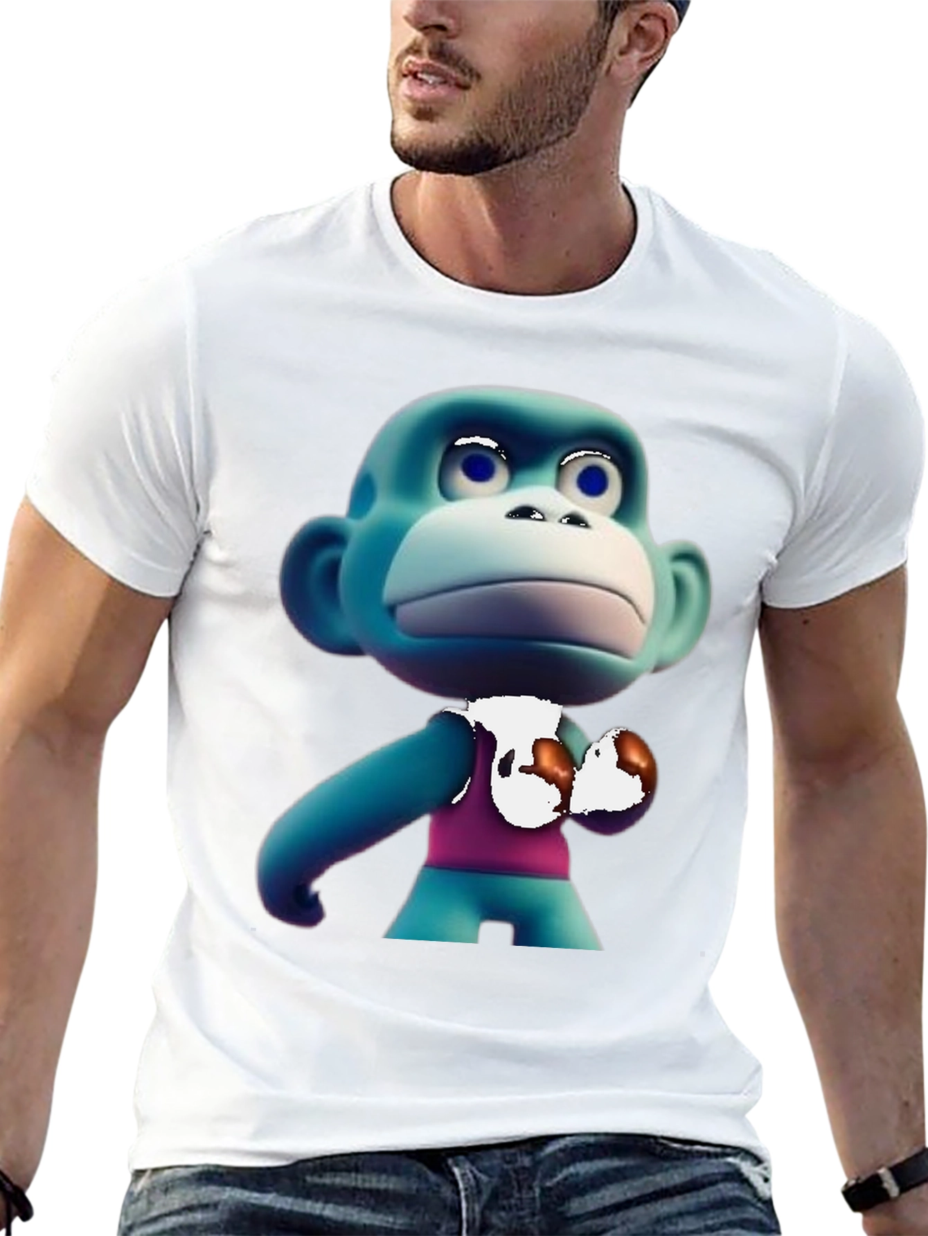 Cartoon Monkey Boxer T-Shirt