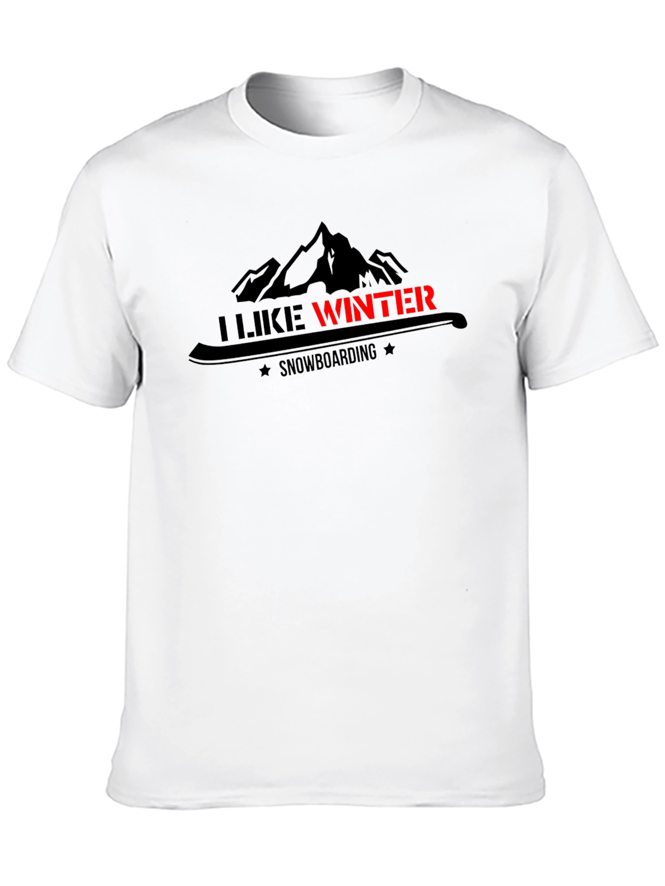 I Like Winter Snowboarding Graphic Black Tee