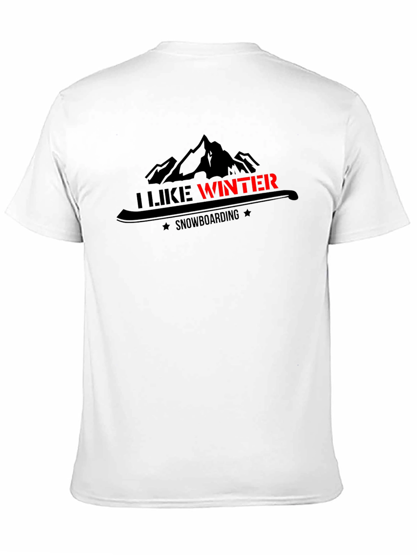 I Like Winter Snowboarding Graphic Black Tee