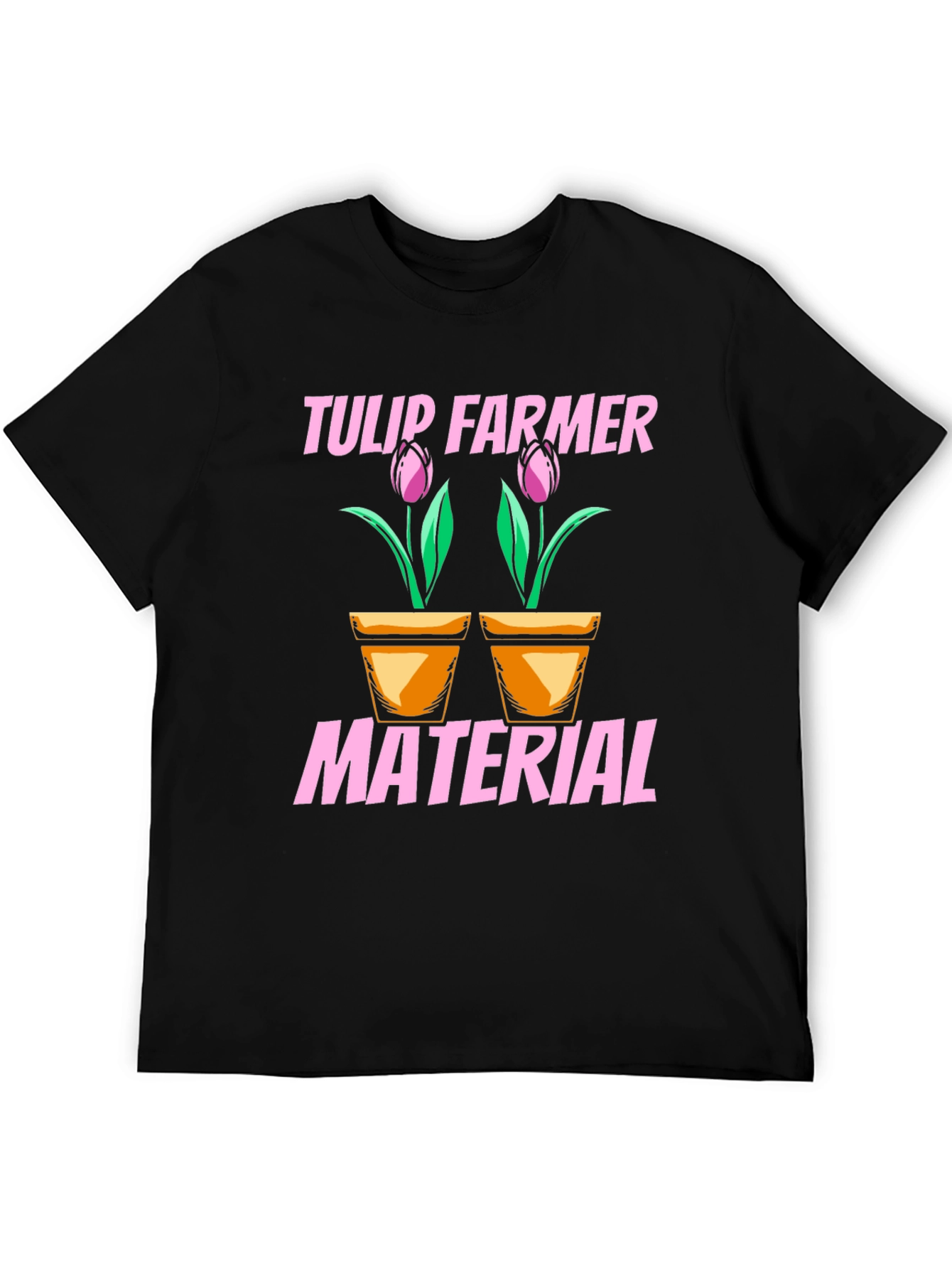 Tulip Farmer Material Black Graphic T-Shirt