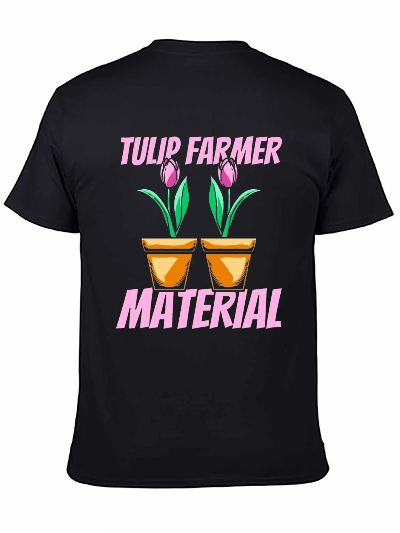 Tulip Farmer Material Black Graphic T-Shirt