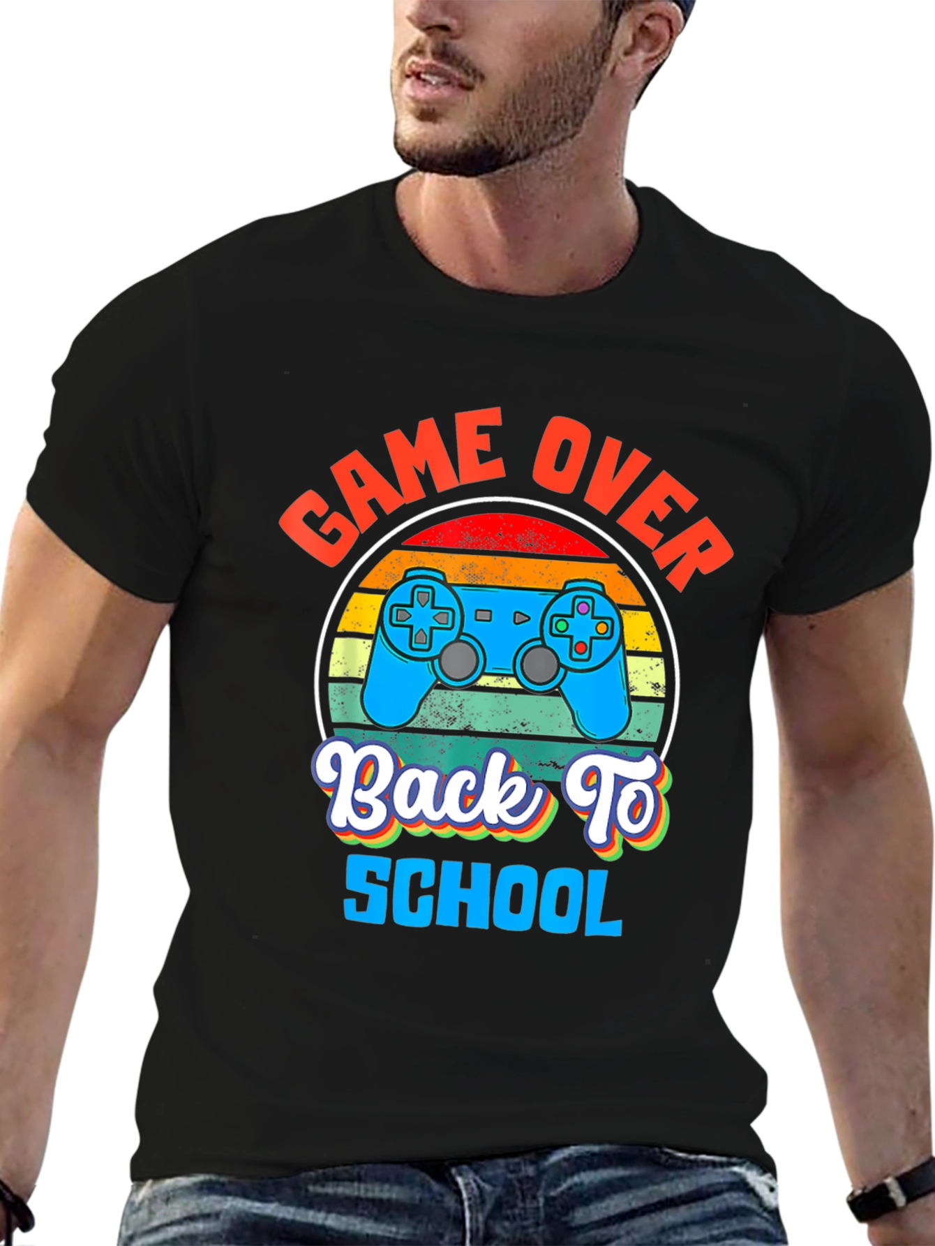 Game Over Back To School Black T-Shirt