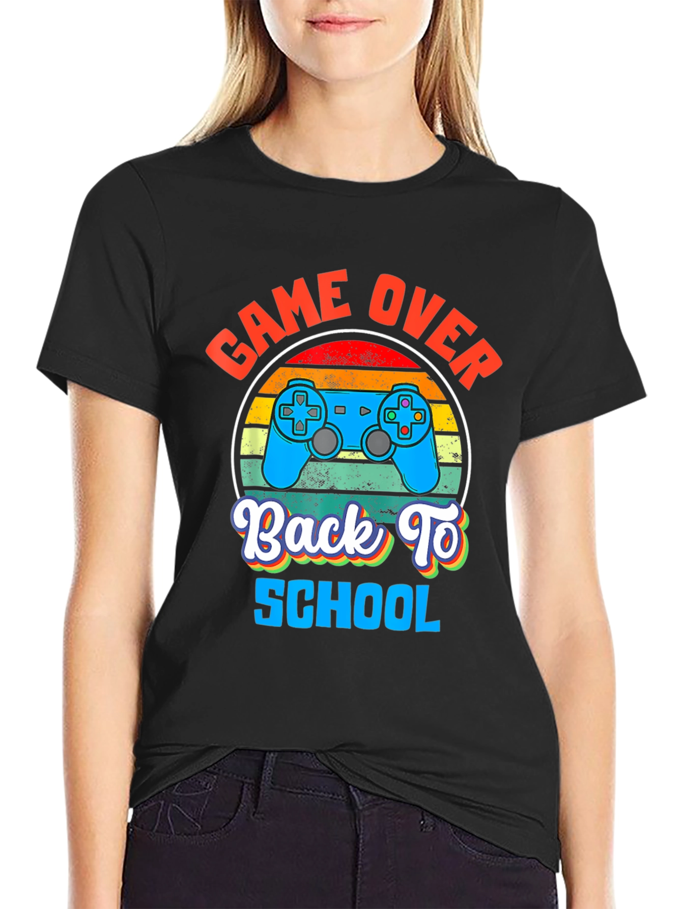 Game Over Back To School Black T-Shirt
