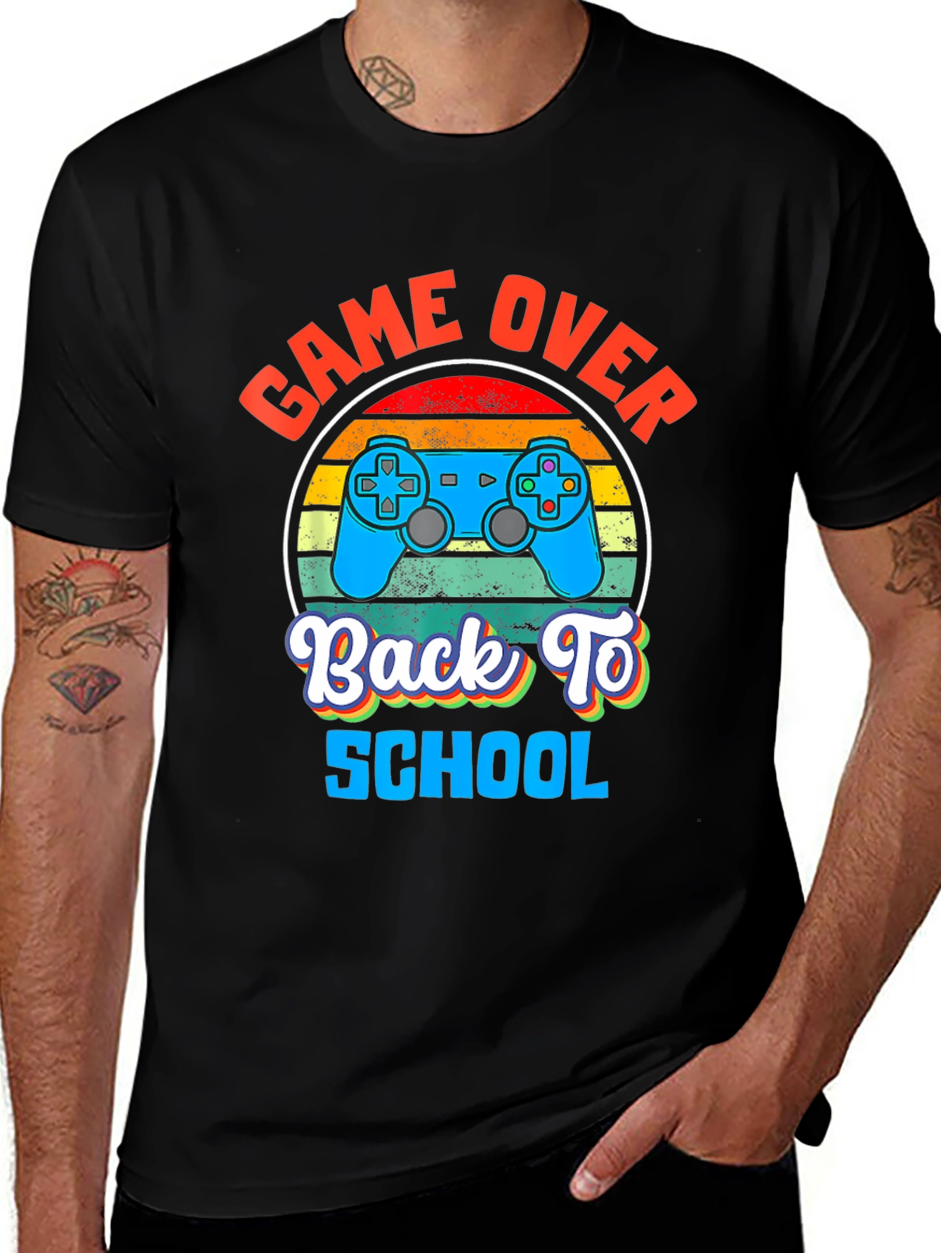 Game Over Back To School Black T-Shirt