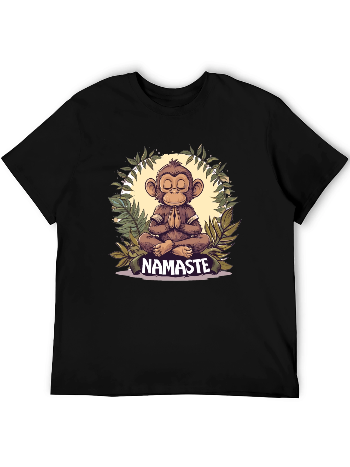 Zen Monkey Namaste T-Shirt - Meditating Ape Tee