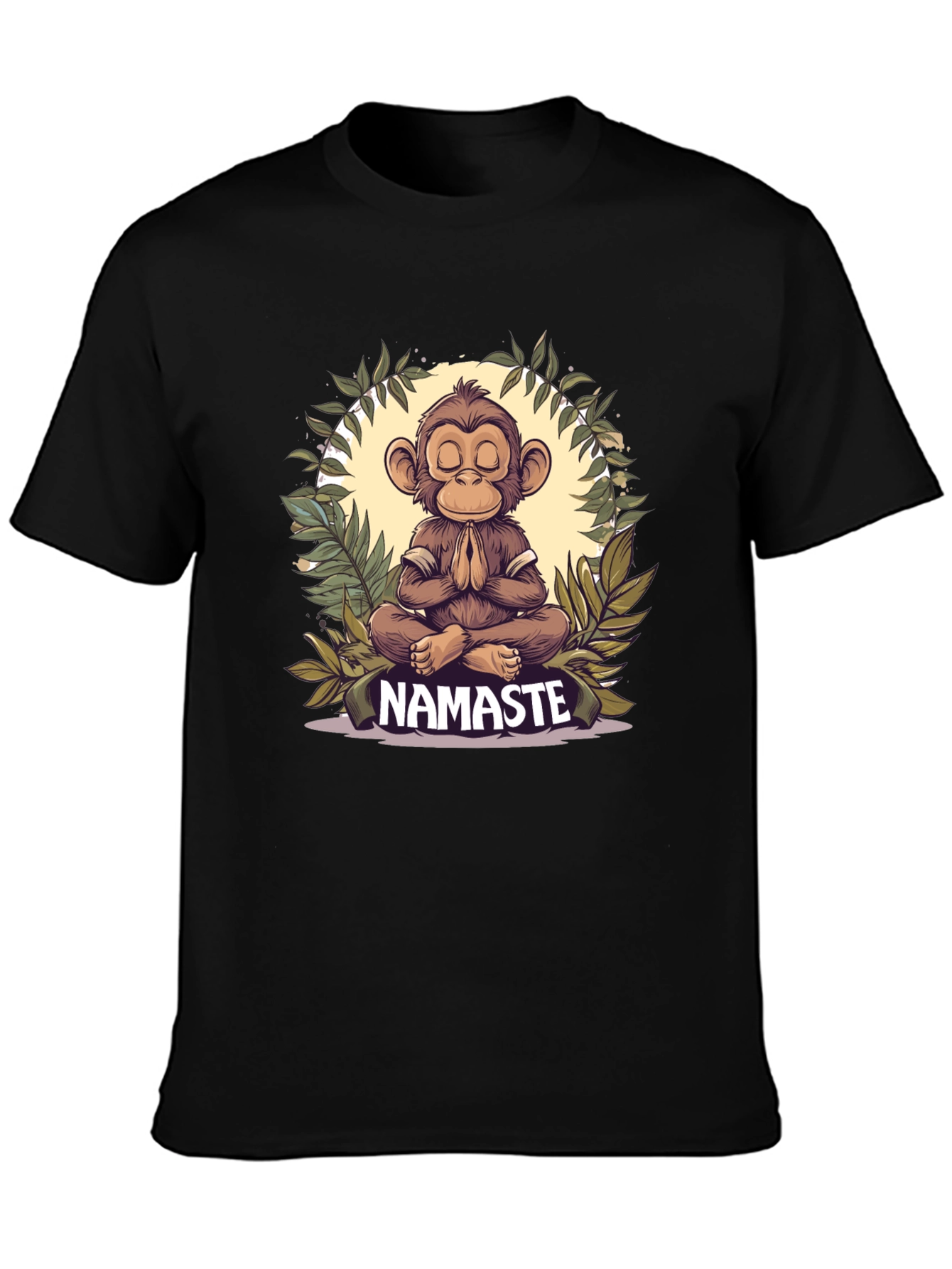 Zen Monkey Namaste T-Shirt - Meditating Ape Tee